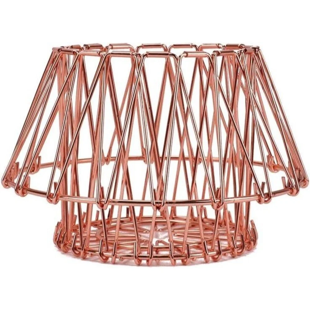 Jion Ware Flexible Rose Gold Transforming Wire Basket Home Storage Decor Kitchen
